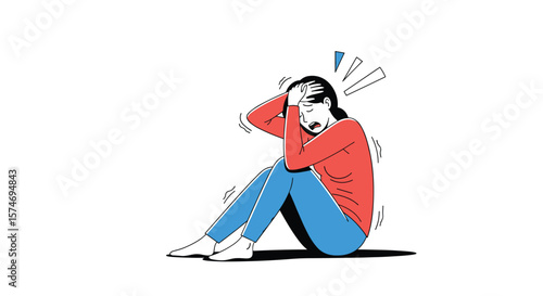 Anxiety and overwhelm feeling overwhelmed by stress and worries holding head in hands during a crisis situation