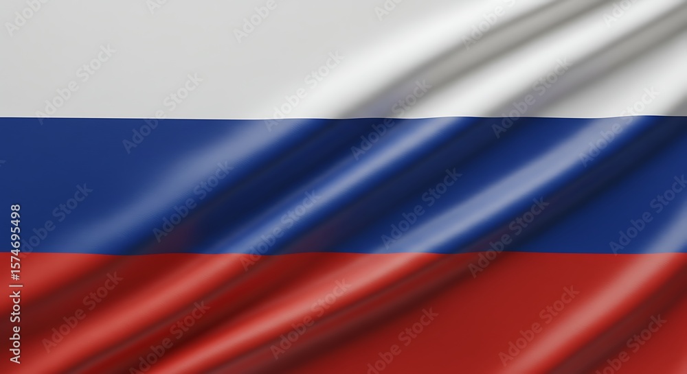 Fototapeta premium Waving White Blue Red Striped Flag Fabric Background