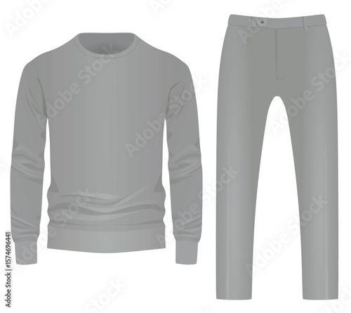 Knit jumper and pants. vector illustration	