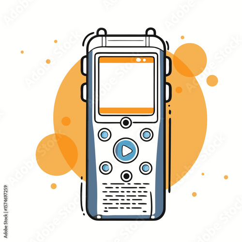 Voice Recorder for International Podcast Day Illustration with Colorful Circular Background for Blogs, Audio Content, Podcast Promotion, and Social Media Engagement  