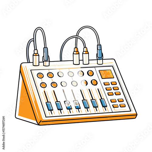 Sound Mixer for International Podcast Day Illustration, Audio Production, Streaming Services, Podcasting Tips, and Digital Media Content  