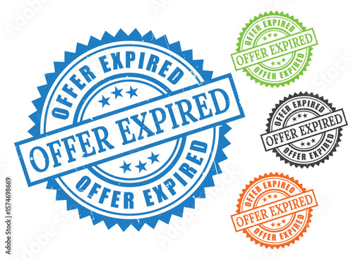 Time,Sensitive Offer Expired Seals, Grunge Rubber Stamp Vector Set  