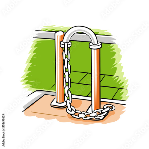 Bicycle Lock Chain Hook for World Car Free Day Awareness, Cycling Campaigns, Sustainable Transportation Initiatives, Urban Mobility Projects  