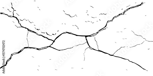 Crack Texture. The cracks concrete texture white and black. Cracked earth. Structure of cracking .Cracks background, cracks texture, grunge background. Cracks in a wall background

