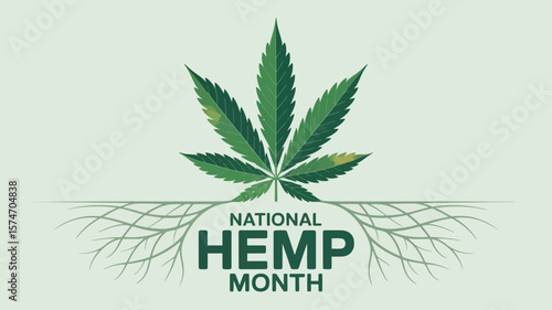 National Hemp Month Cannabis Leaf Eco Friendly Plant Awareness