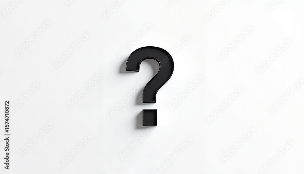 Black question mark against white background
Black question mark against white background