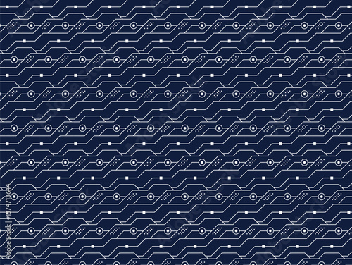 Abstract Circuit Board Pattern Seamless Technology Background Design for Digital Projects