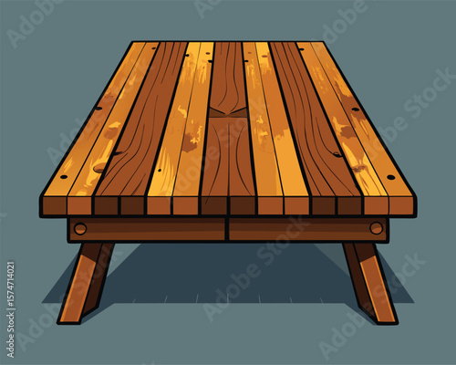 Rustic Wooden Table. Simple. Foldable Design