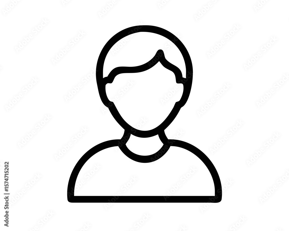 Fototapeta premium Minimalist gender neutral user profile silhouette head shape vector design