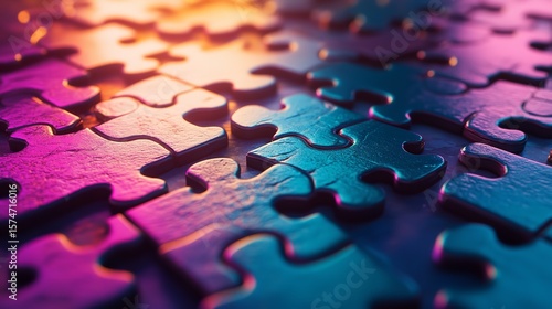 Vibrant puzzle pieces lie scattered, highlighting missing parts that invite curiosity and imagination