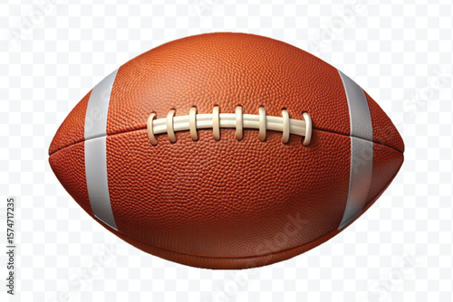 realistic 3d leather american football in different color style isolated on transparent background