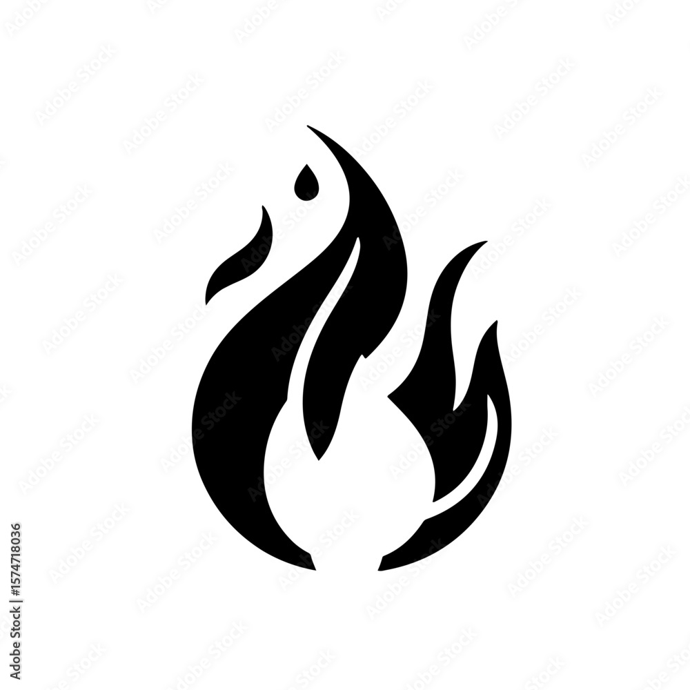 Obraz premium Single Flame Icon 