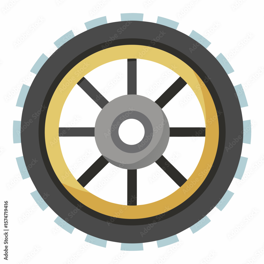 Obraz premium Tractor Wheel Silhouette Vector