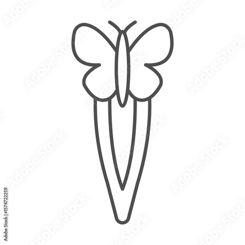 Butterfly Pin thinline icon , vector, pixel perfect, illustrator file 
