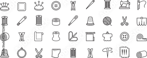 Sewing tools and supplies collection needle thread