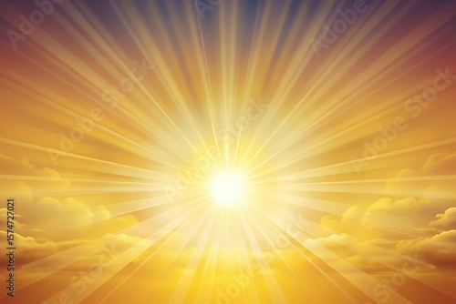 Radiant Sunburst Sky A Stunning High-Resolution Image of a Bright Sunrise or Sunset