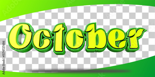 3d text nature isolated october