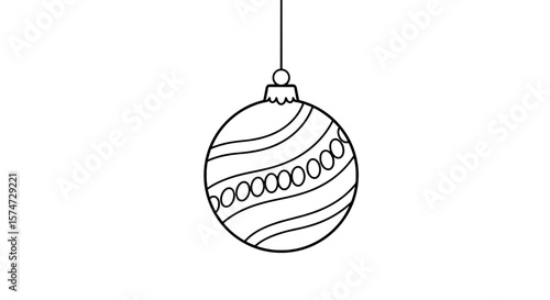 Icon of a Christmas ornament hanging with decorative patterns  