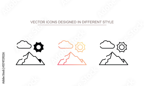 Hill Station icon design with white background stock illustration