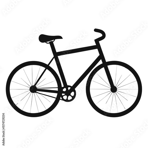 Clean black silhouette of a bicycle representing cycling and active lifestyle