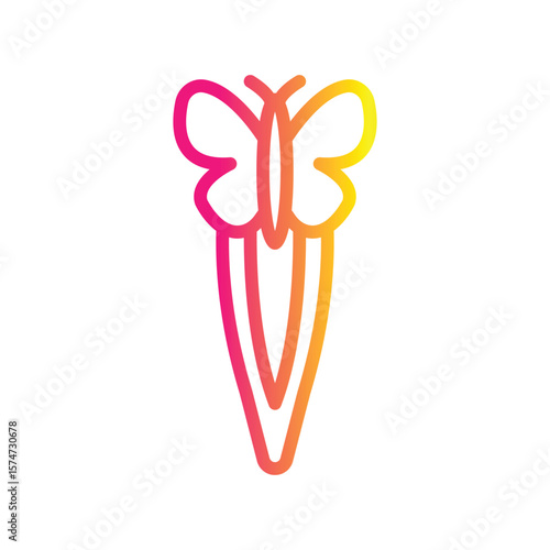 Butterfly Pin Color gradient illustration vector icon which can easily modify or edit 
