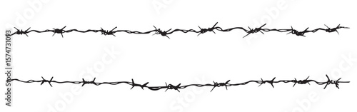 Barbed wire flat silhouette isolated from background
