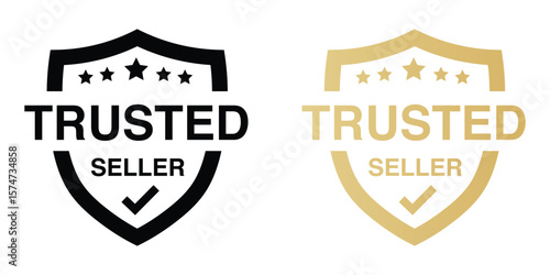 Trusted seller symbol. seller badge, trust mark, quality seller, reliable seller, verified seller, assurance seal, badge symbol