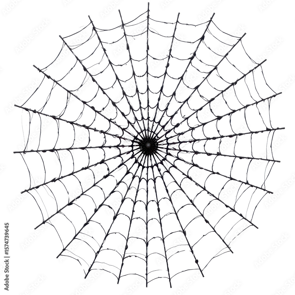 Obraz premium a detailed representation of a spider web with multiple lines radiating from the center, creating an intricate pattern against a black background
