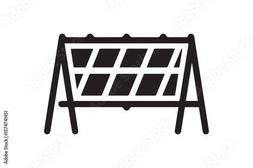 Road Construction Barricade Silhouette for Traffic Control and Safety