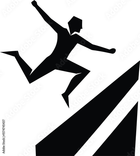 silhouette of a man jumping in the air