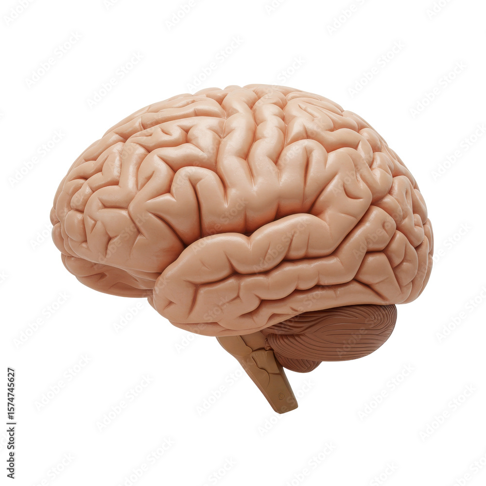 Anatomical model of a human brain in realistic colors Anatomical model of a human brain in realistic colors
