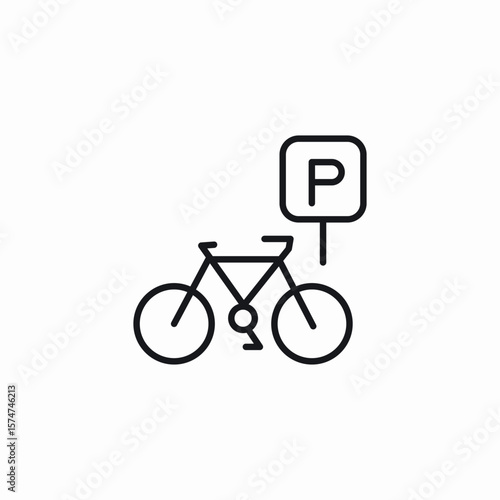 bicycle parking icon sign vector