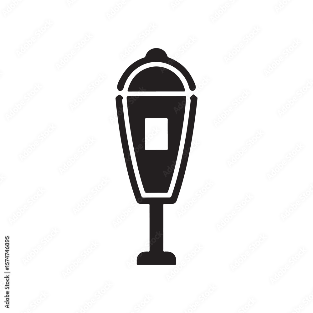 Obraz premium Classic Parking Meter Silhouette for Urban Street Parking Management
