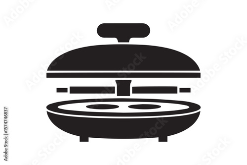 Electric Egg Cooker or Popper Maker Silhouette for Quick Breakfast Preparation