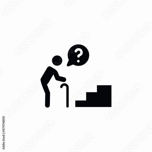 elder accessibility icon sign vector