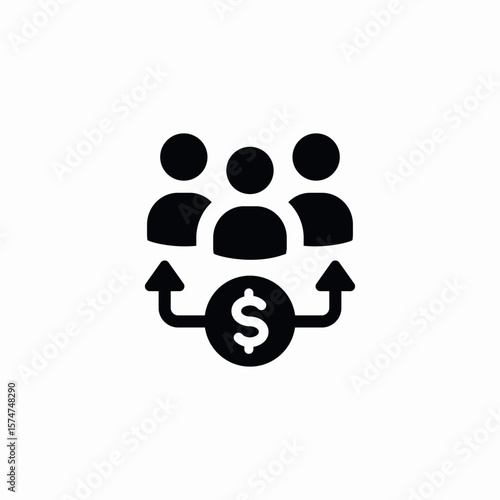 team financial share icon sign vector