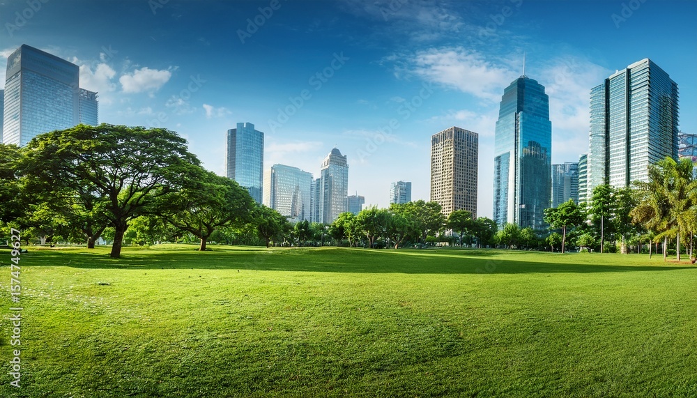 Obraz premium beautiful park outside a busy city