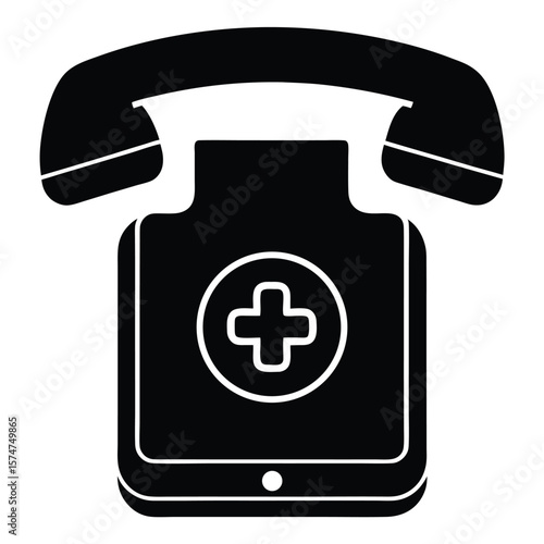 phone for telehealth on white background
