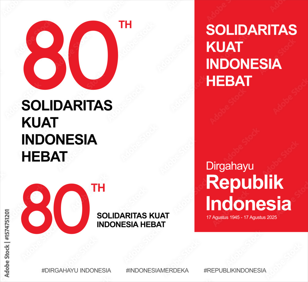 Fototapeta premium Clean Republic Indonesia Poster for 80th Anniversary