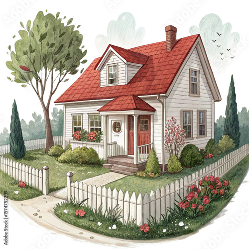 A house on white background 