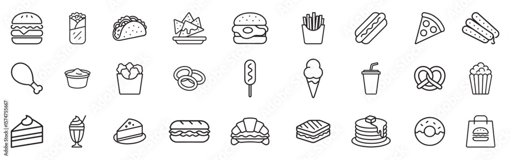 Fast Food Icon Set Fast Food Icon Set