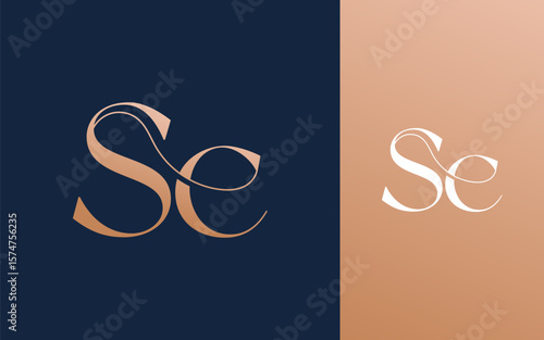 Initial letter SC CS logo design vector illustration for couple, wedding, and business