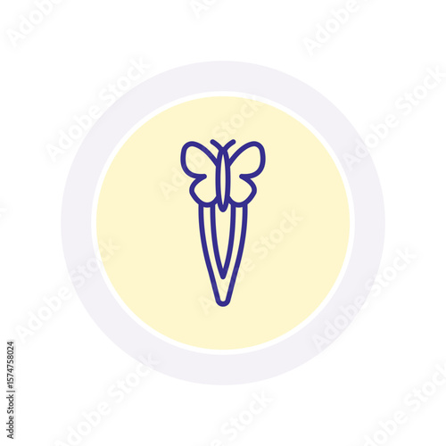 Butterfly Pin color circle icon , vector, pixel perfect, illustrator file 
