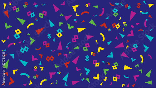 Vibrant 80s style geometric pattern. Vector for abstract background, presentation, website, and creative poster.