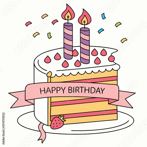 birthday cake with candles