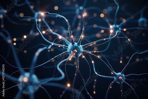 Intricate Neural Network Connections Firing Electrical Signals in the Brain