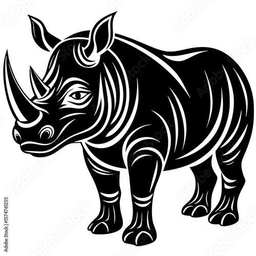 rhino isolated on white