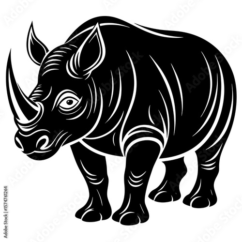 rhino isolated on white