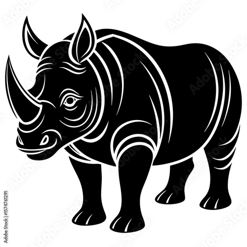 rhino isolated on white