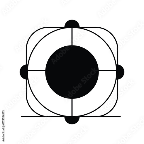life saver icon with white background vector stock illustration
